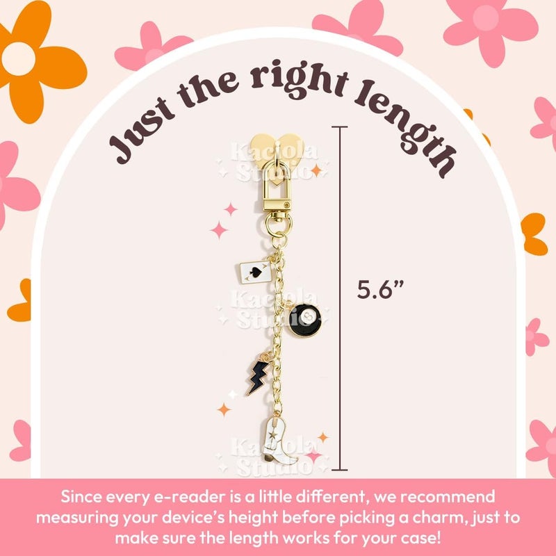 Kaciola Charm Chains for Kindle, Cute E-reader Phone Charm Bracelets Accessories Gift for Reader Booklovers Women Men, Charms Compatible for Kindle/E-Reader/Phone (A) - Image 5